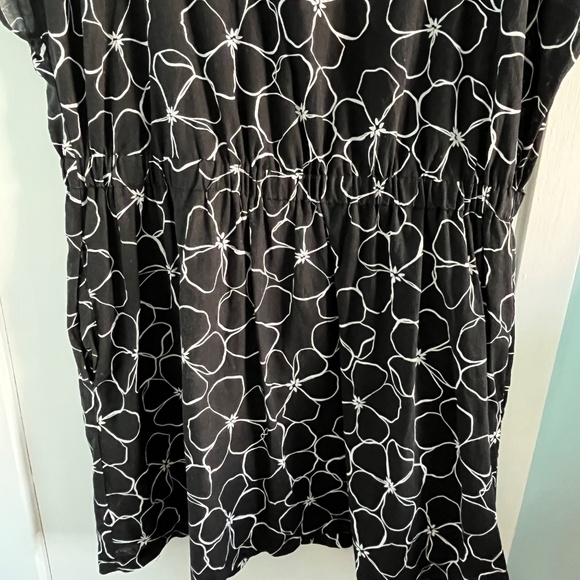 Joe Fresh Linen Blend Dress, Black with White Floral Print, 2X - Picture 4 of 10